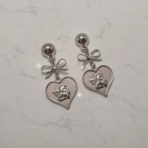 Royal Baby Angel Earrings - Short (Silver) (Kep1er Chaehyun, Yeseo, Xiaoting Earrings)