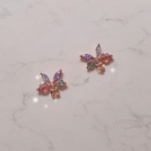 Pastel Jewel Flower Earrings