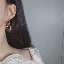 Load image into Gallery viewer, Modern Blue Hoops Earrings
