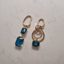 Load image into Gallery viewer, Modern Blue Hoops Earrings