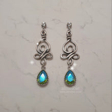 Load image into Gallery viewer, Blue Green Fantasia Earrings