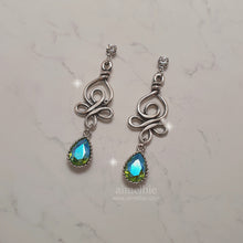 Load image into Gallery viewer, Blue Green Fantasia Earrings