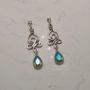 Blue Green Fantasia Earrings