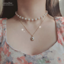 Load image into Gallery viewer, Vintage Rose Layered Pearl Choker Necklace