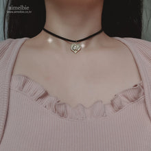 Load image into Gallery viewer, Baby Angel Heart Choker - Gold ver (Kep1er Xiaoting, Dreamcatcher Dami Necklace)