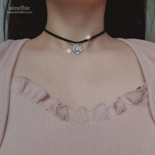 Load image into Gallery viewer, Baby Angel Heart Choker - Silver ver. (Kep1er Youngeun Necklace)