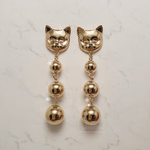 Load image into Gallery viewer, Melbie The Cat Series - Modern Gold Ball Earrings