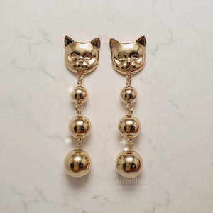 Melbie The Cat Series - Modern Gold Ball Earrings