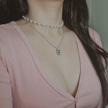 Load image into Gallery viewer, Kitty Layered Pearl Choker Necklace -Silver ver. (CLASS:y Jimin Necklace)