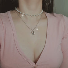Load image into Gallery viewer, Kitty Layered Pearl Choker Necklace -Silver ver. (CLASS:y Jimin Necklace)