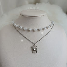 Load image into Gallery viewer, Kitty Layered Pearl Choker Necklace -Silver ver. (CLASS:y Jimin Necklace)