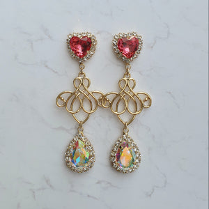 Rosepink and Rainbow Queen Earrings