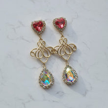 Load image into Gallery viewer, Rosepink and Rainbow Queen Earrings