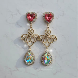 Rosepink and Rainbow Queen Earrings