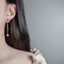 Load image into Gallery viewer, Pink Jewel Heart Earrings