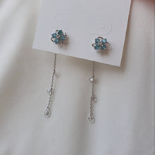 Load image into Gallery viewer, Fairy Blue Flower Earrings