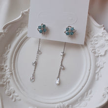 Load image into Gallery viewer, Fairy Blue Flower Earrings