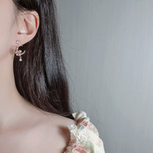 Load image into Gallery viewer, Dreamy Rosegold Moon and Stars Earrings