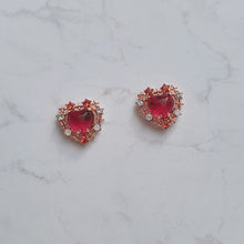 Load image into Gallery viewer, Cherrypink Heart Princess Earrings