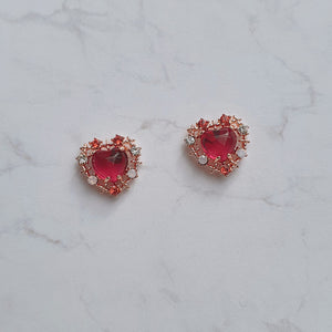 Cherrypink Heart Princess Earrings