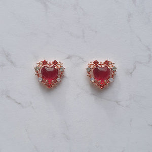 Cherrypink Heart Princess Earrings