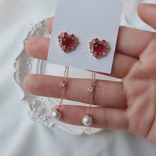 Load image into Gallery viewer, Cherrypink Heart Princess Earrings