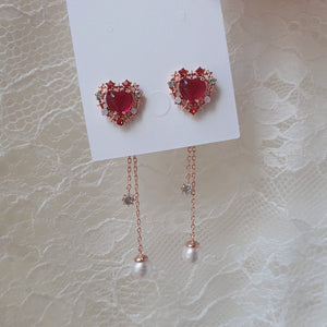 Cherrypink Heart Princess Earrings