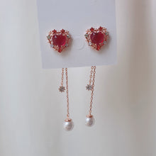 Load image into Gallery viewer, Cherrypink Heart Princess Earrings