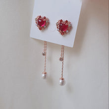 Load image into Gallery viewer, Cherrypink Heart Princess Earrings