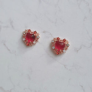 Cherrypink Heart Princess Earrings