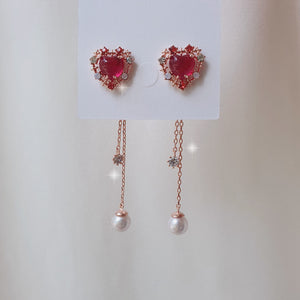 Cherrypink Heart Princess Earrings