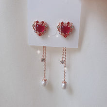 Load image into Gallery viewer, Cherrypink Heart Princess Earrings