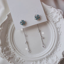 Load image into Gallery viewer, Fairy Blue Flower Earrings