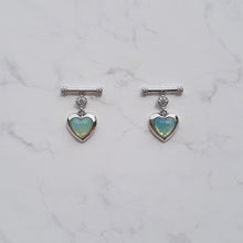 Load image into Gallery viewer, Opal Mint Heart Earrings