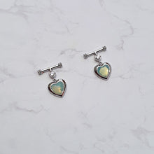 Load image into Gallery viewer, Opal Mint Heart Earrings