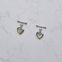 Load image into Gallery viewer, Opal Mint Heart Earrings