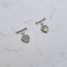 Load image into Gallery viewer, Opal Mint Heart Earrings