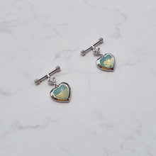 Load image into Gallery viewer, Opal Mint Heart Earrings