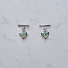 Load image into Gallery viewer, Opal Mint Heart Earrings