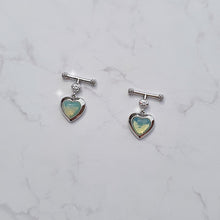 Load image into Gallery viewer, Opal Mint Heart Earrings