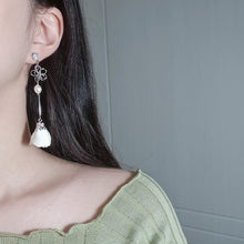 Load image into Gallery viewer, White Camelia Earrings