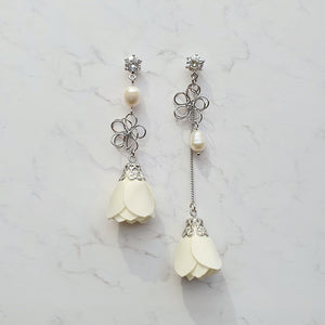 White Camelia Earrings