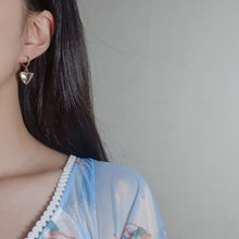Load image into Gallery viewer, Vintage Heart Locket Huggies Earrings - Gold ver.