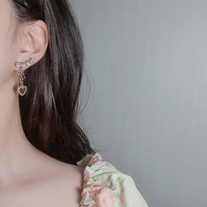 Flower Heart Wing Earrings