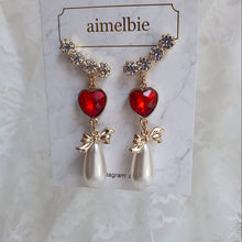 Load image into Gallery viewer, Red Heart Love Wing Earrings