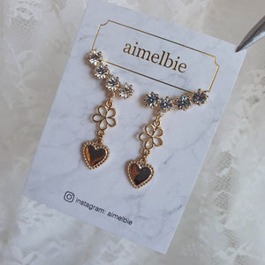 Flower Heart Wing Earrings