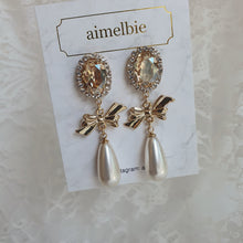 Load image into Gallery viewer, [IVE Leeseo, SNSD Tiffany Earrings) Golden Shadow and Ribbon Earrings