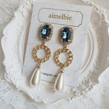 Load image into Gallery viewer, Marine Deep Blue Earrings