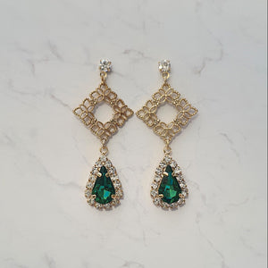 Emerald Oriental Royal Earrings (Purple Kiss Goeun Earrings)