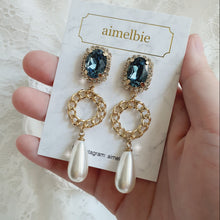 Load image into Gallery viewer, Marine Deep Blue Earrings